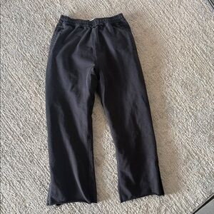 Black Casual Drawstring Sweatpants